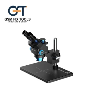 GSMFIX Tools RT-6558 Pro Stereo Microscope – 0.7X–5.8X Zoom | Black & Blue Edition | PCB Repair Microscope